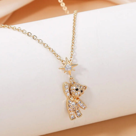 SparkleBear™ Crystal Bear Necklace - Trend Vibes - 