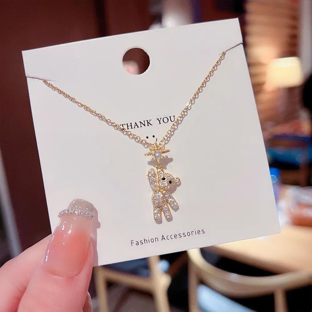 SparkleBear™ Crystal Bear Necklace - Trend Vibes - 