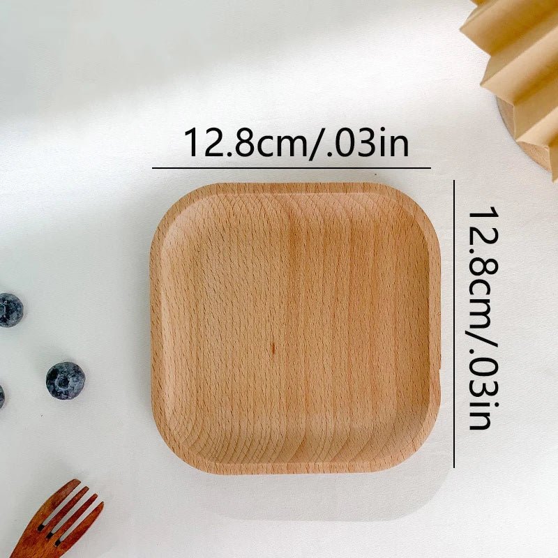 Wheat Stalk Tray Tableware Round Dessert Plate Japanese - Style Durable Heat Resistant Tray Coffee Tea Solid Wood Plate Tray - Trend Vibes - 