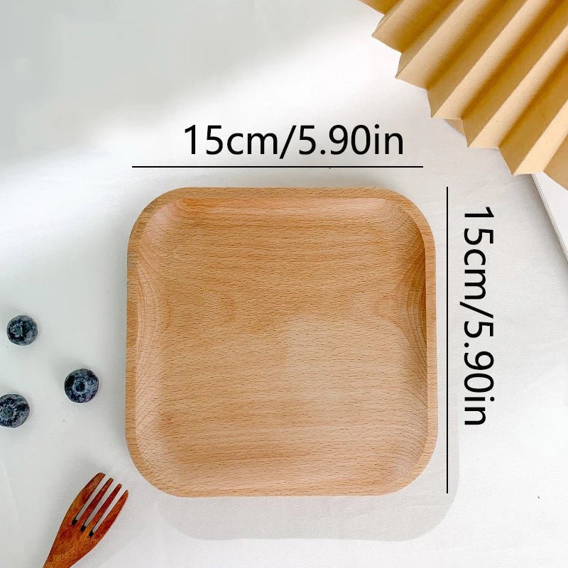 Wheat Stalk Tray Tableware Round Dessert Plate Japanese - Style Durable Heat Resistant Tray Coffee Tea Solid Wood Plate Tray - Trend Vibes - 