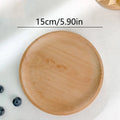 Wheat Stalk Tray Tableware Round Dessert Plate Japanese - Style Durable Heat Resistant Tray Coffee Tea Solid Wood Plate Tray - Trend Vibes - 