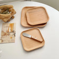 Wheat Stalk Tray Tableware Round Dessert Plate Japanese - Style Durable Heat Resistant Tray Coffee Tea Solid Wood Plate Tray - Trend Vibes - 