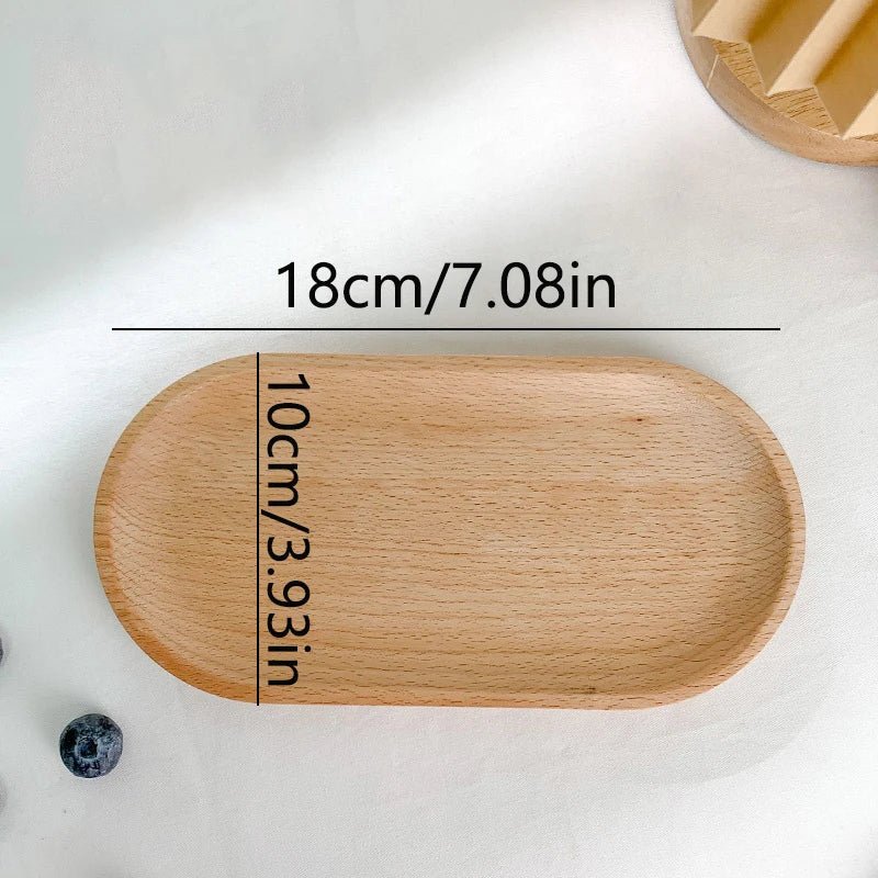 Wheat Stalk Tray Tableware Round Dessert Plate Japanese - Style Durable Heat Resistant Tray Coffee Tea Solid Wood Plate Tray - Trend Vibes - 