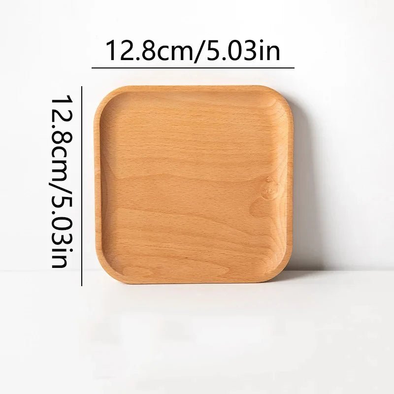 Wheat Stalk Tray Tableware Round Dessert Plate Japanese - Style Durable Heat Resistant Tray Coffee Tea Solid Wood Plate Tray - Trend Vibes - 